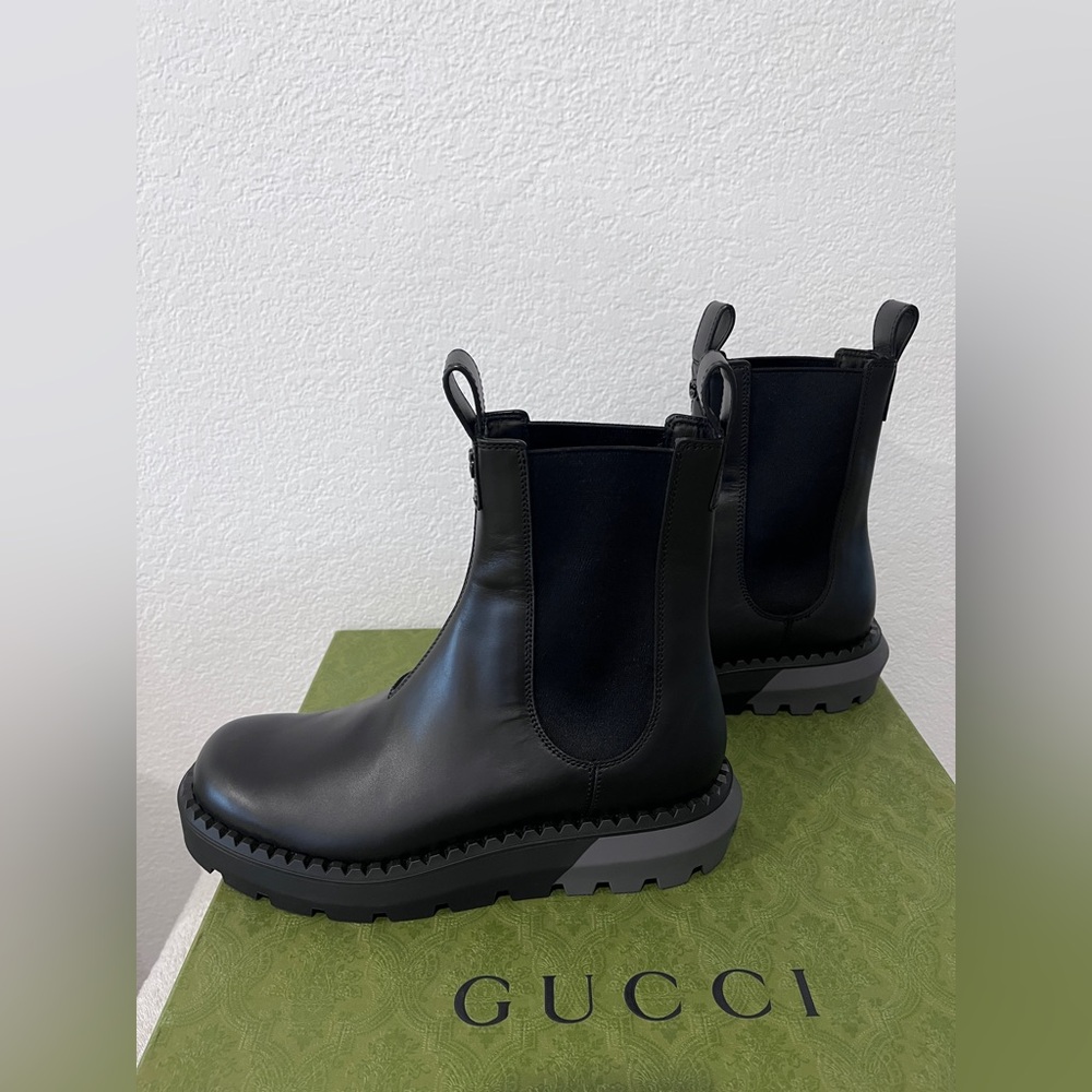 Brand New Gucci Men’s Sierra Calf Double Stretch Rib Boots Size 8.5 (US 9)